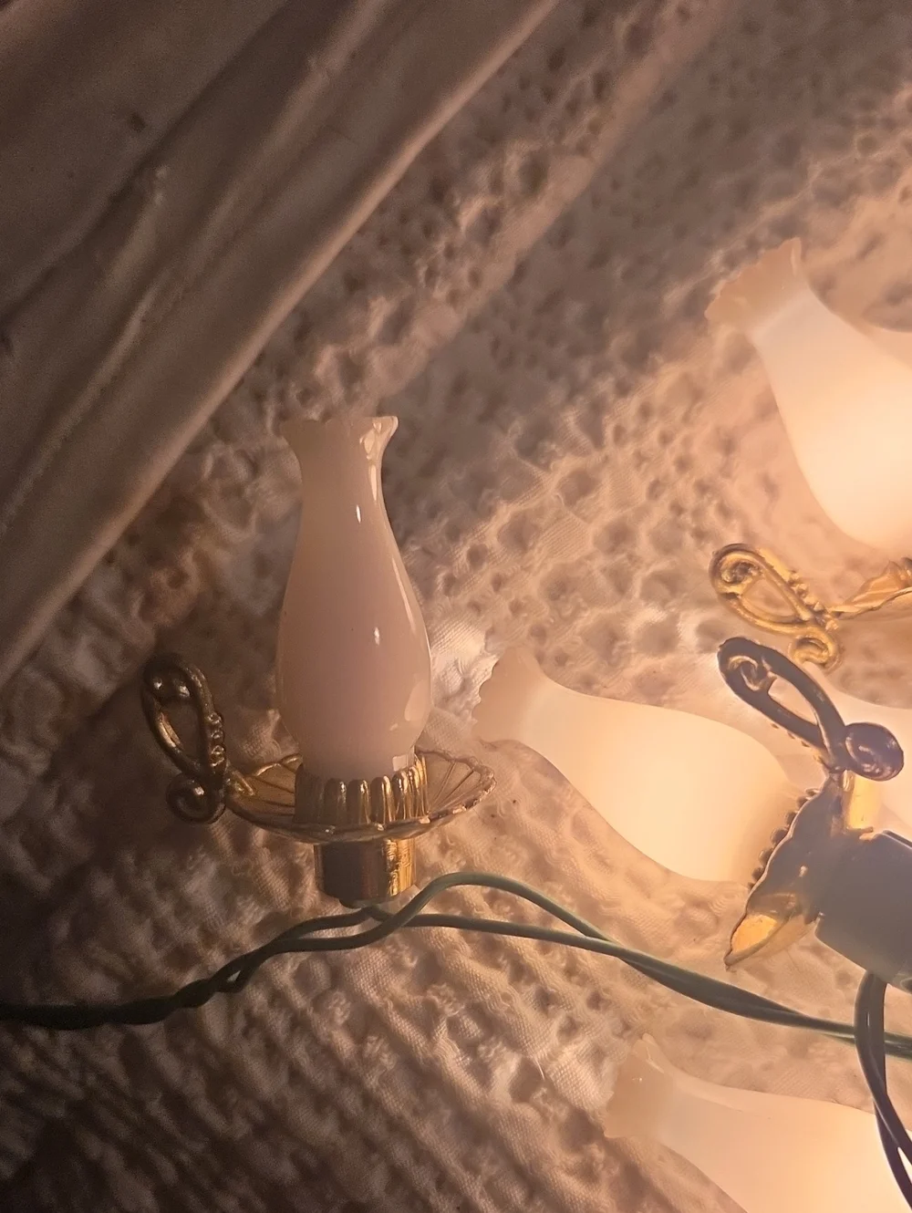 Vtg Hurricane Lamp Christmas String Lights - 20 Light Strand Working Novelty